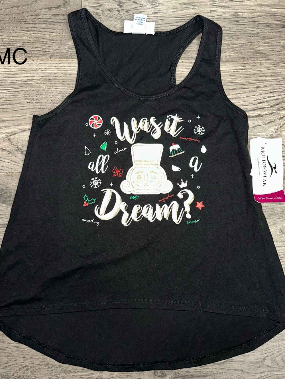 Motionwear Black nutcracker Graphic Racerback Tank